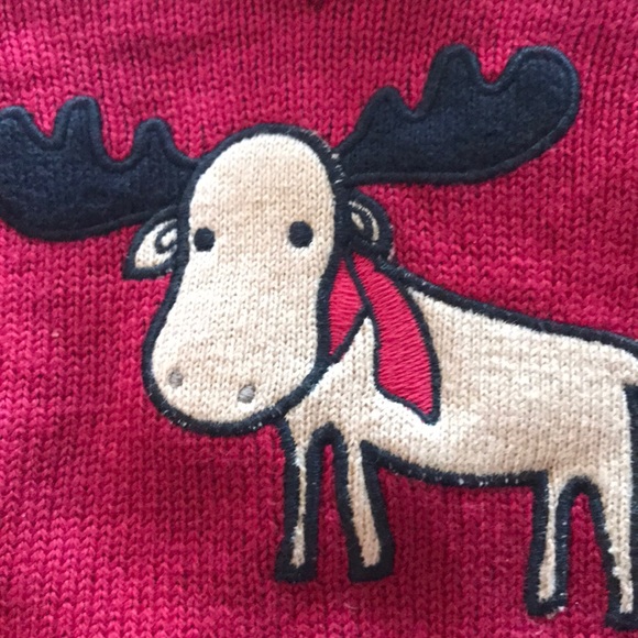 Baby Boy 2 Piece Moose Button Up And Sweater Set - Picture 3 of 8